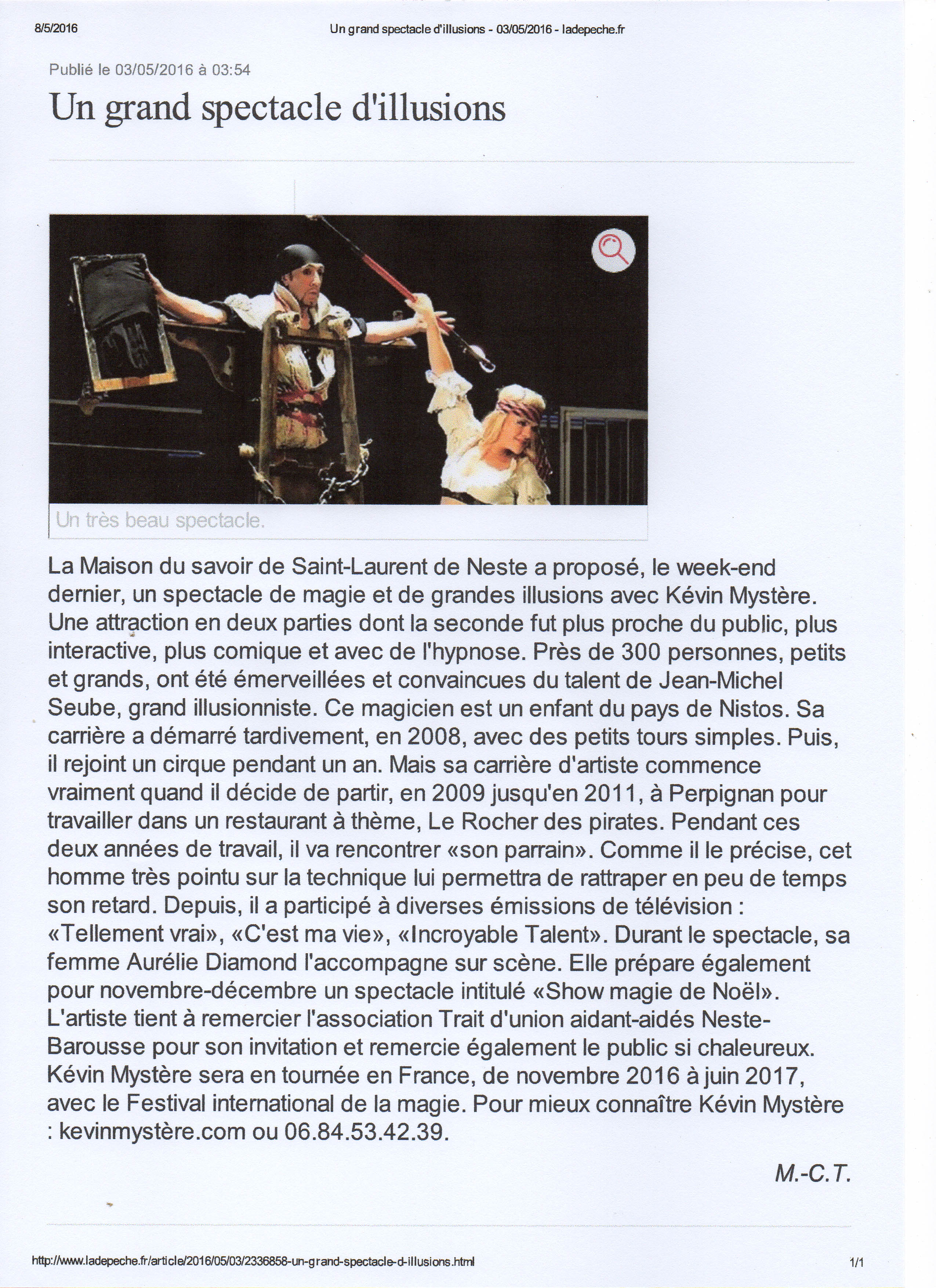 la depeche 03 Mai 2016