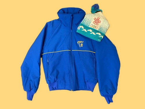 1988 Olympics Bomber Jacket and Hat | One Piece Ski Suit R