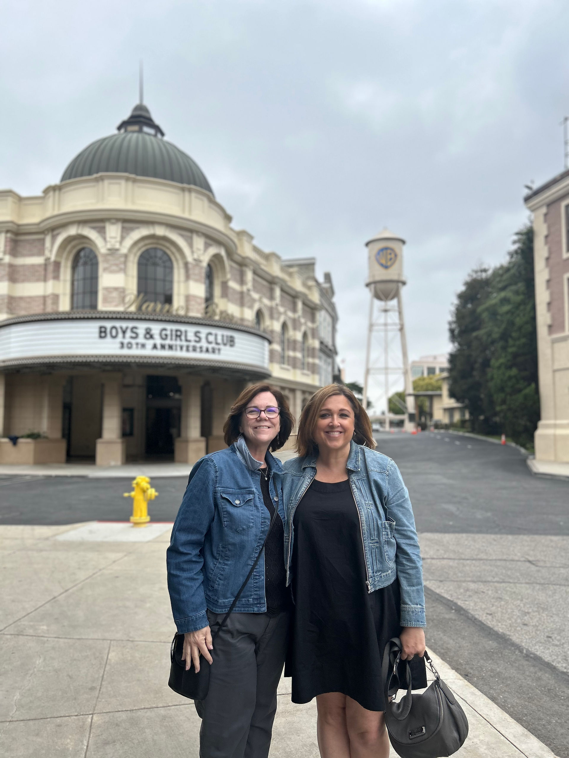 Two women on the Warner Brothers Studio backlot.