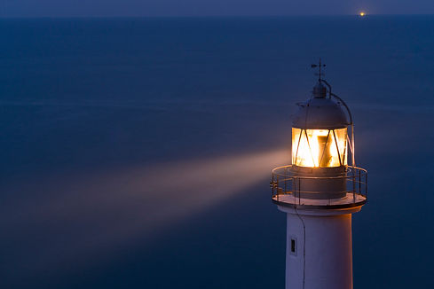 El Pescador Lighthouse in Buciero Mount of Santoña village by the Cantabrian Sea in Cantab