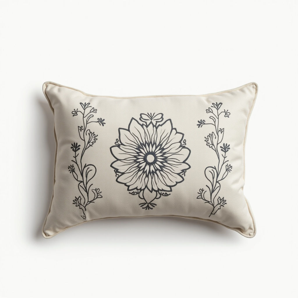 Embroidered Cotton Pillow