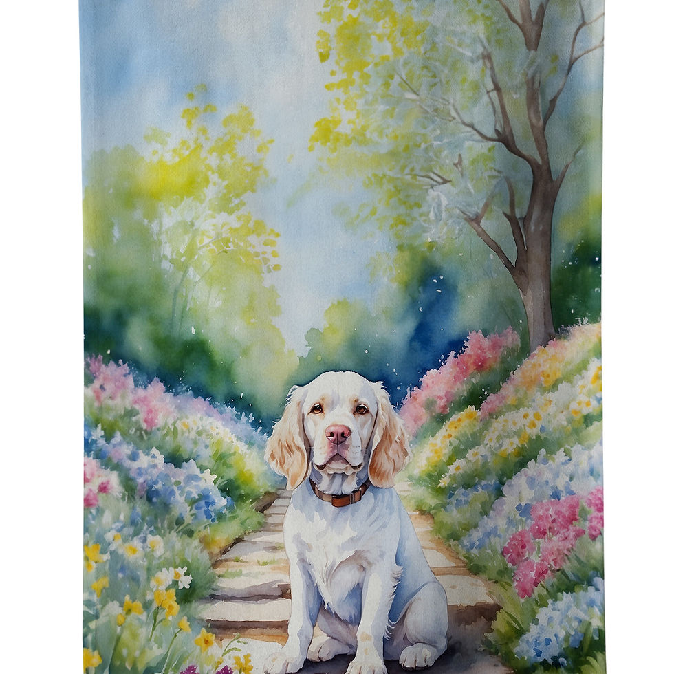 Clumber Spaniel Spring Path Kitchen & Bathroom Twel