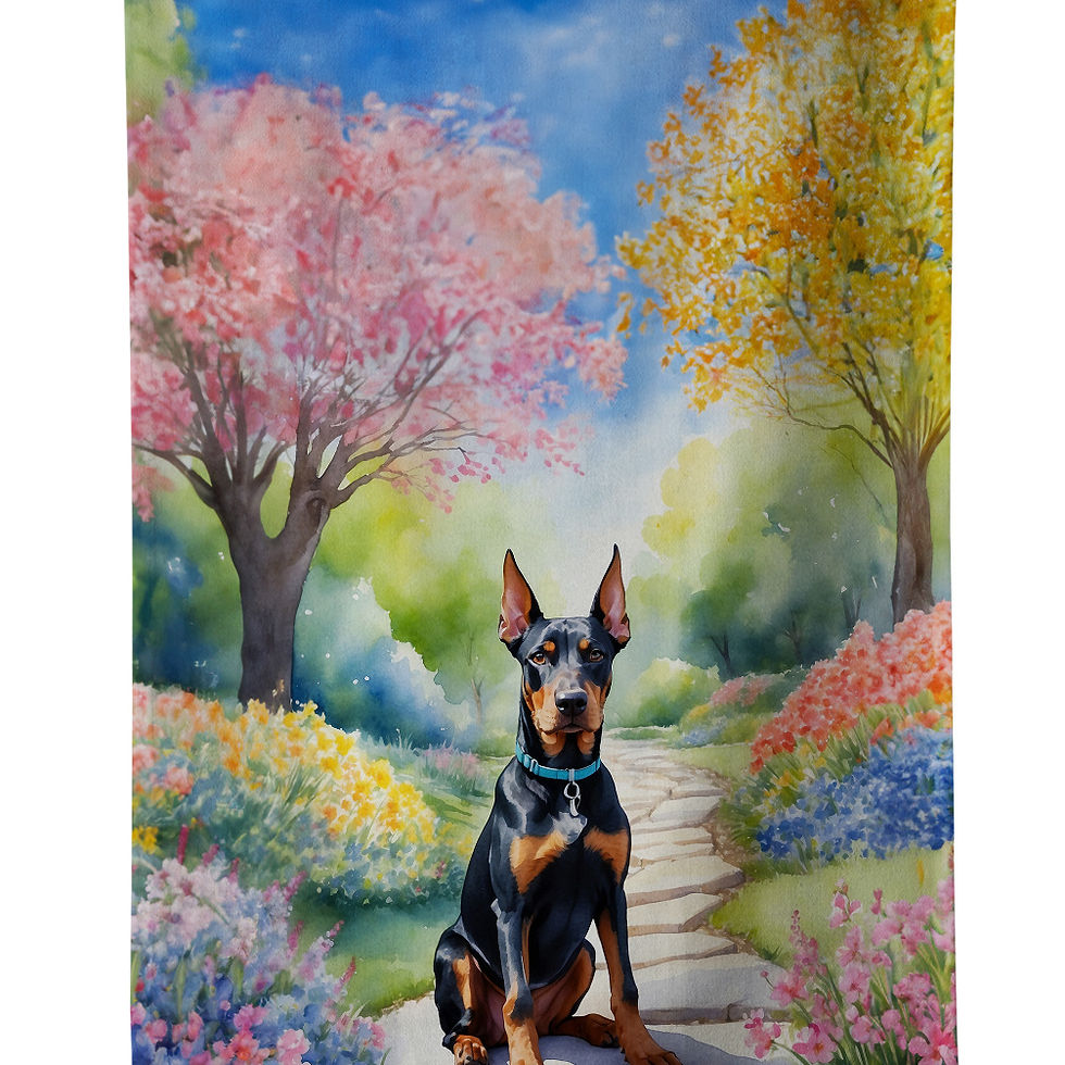 Doberman Pinscher Spring Path Kitchen Towel for Face & Bath