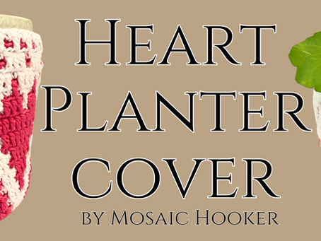 Hooked on Love: A Mosaic Crochet Heart Planter Cover