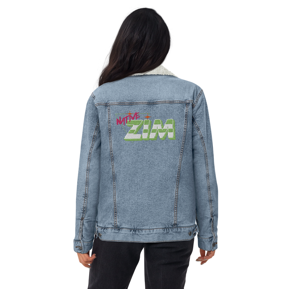 Thumbnail: Red Star Logo x Origin Logo Unisex denim sherpa jacket