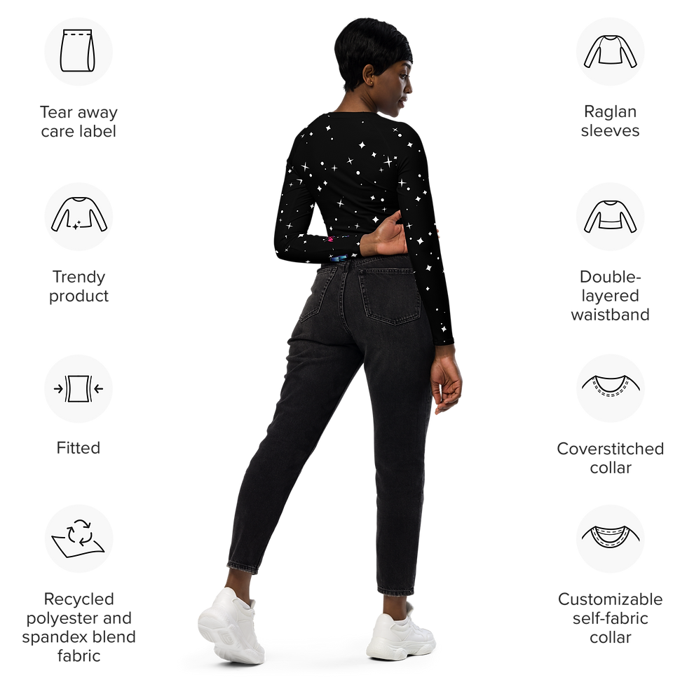 Thumbnail: Stars x Logo Recycled long-sleeve crop top