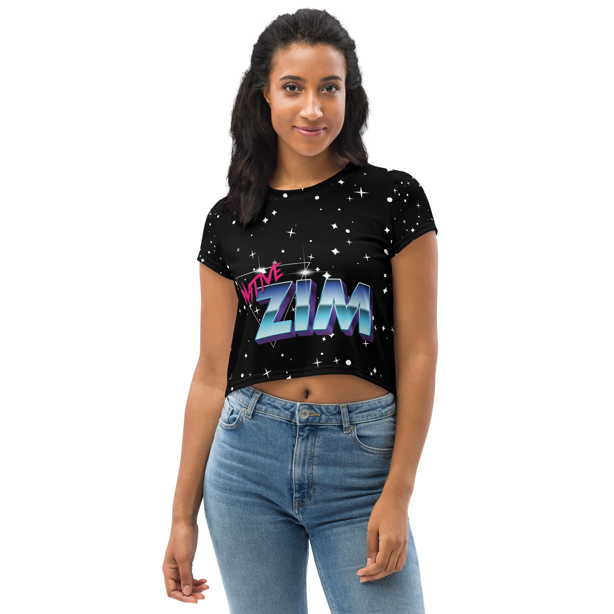 Stars x Logo All-Over Print Crop Tee