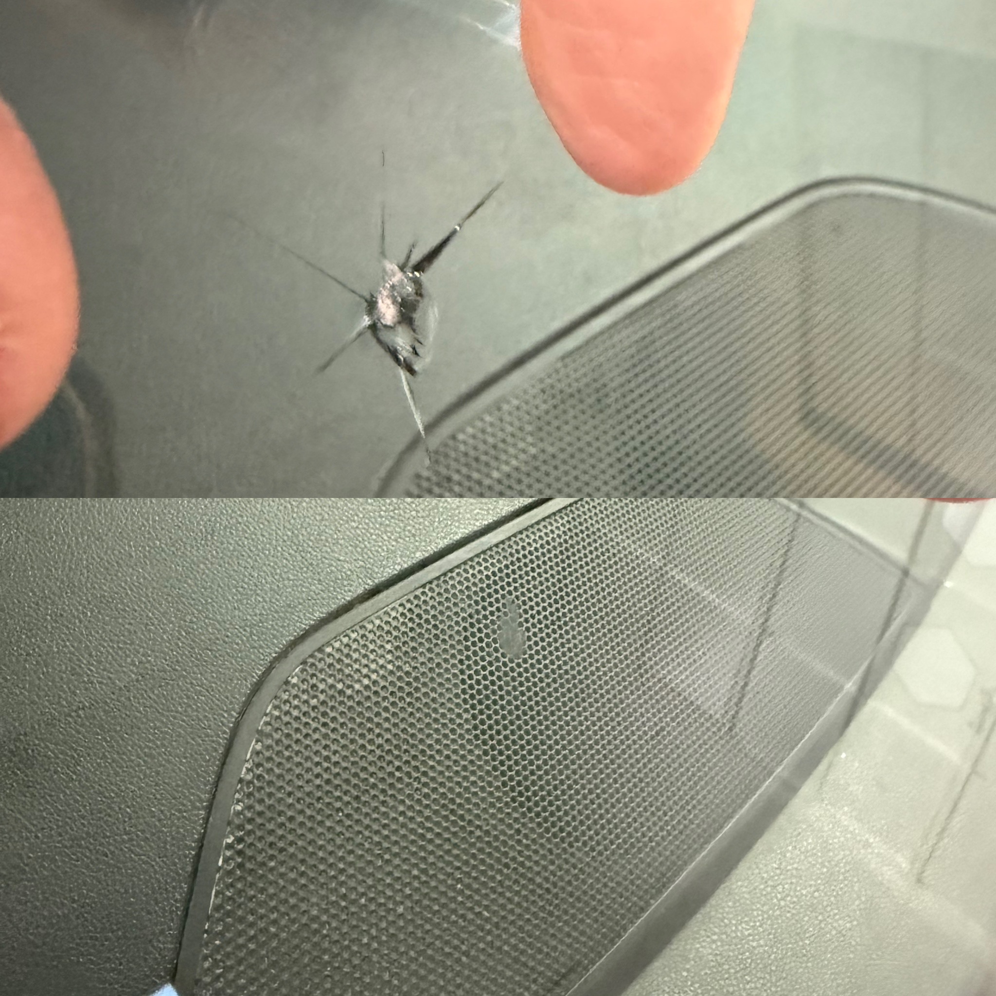 Rock chip windshield repair result by Chip Doctor of Sioux Falls