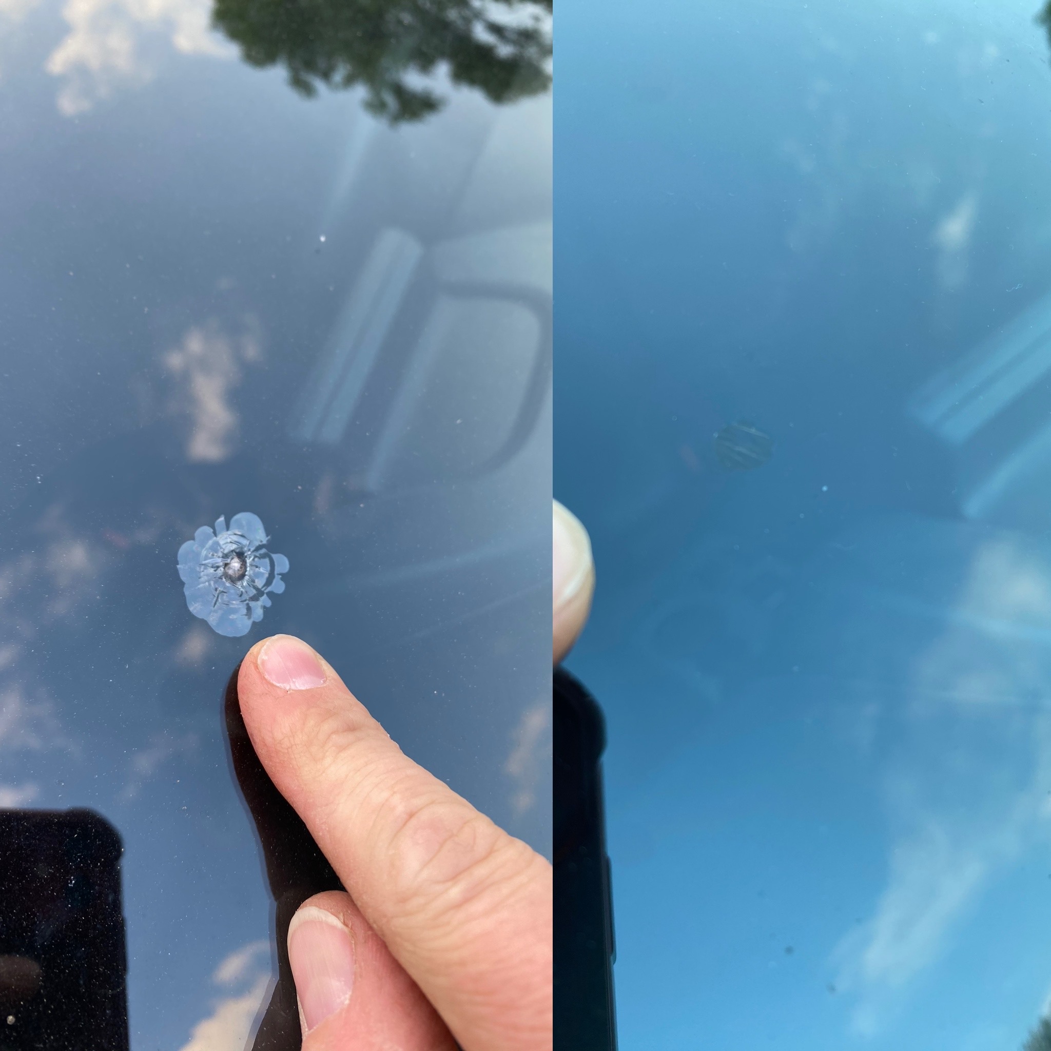 Professional windshield chip repair photo from Chip Doctor of Sioux Falls