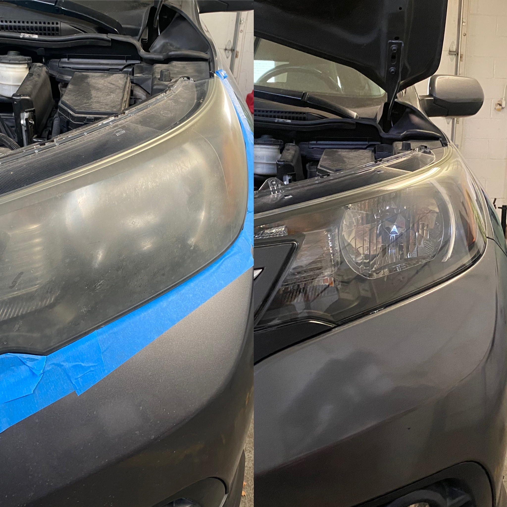 Headlight restoration result on vehicle by Chip Doctor of Sioux Falls
