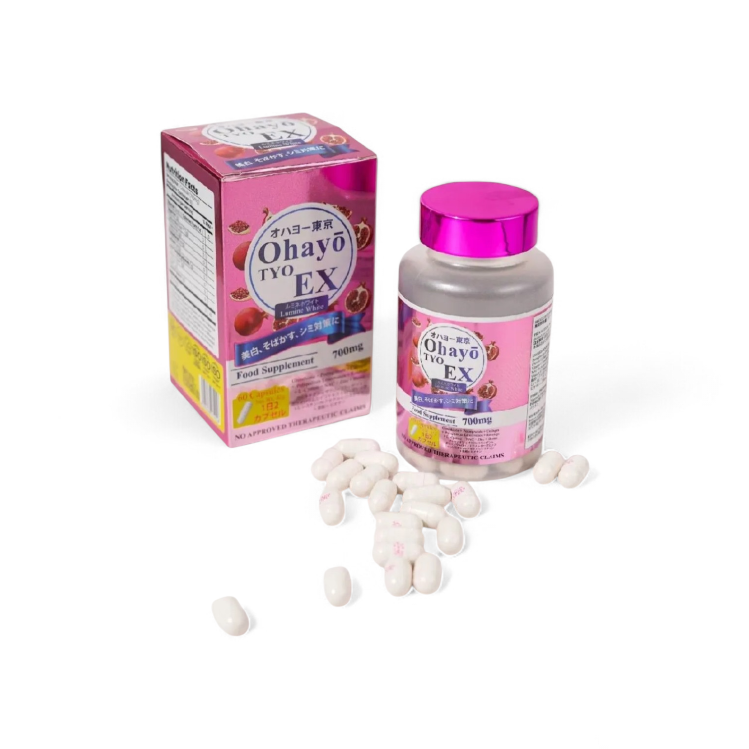 OHAYO TYO Tokyo EX White 60 Capsules Glutathione