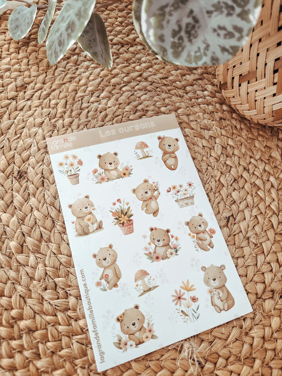 Miniature : Feuille d'autocollants - Les oursons