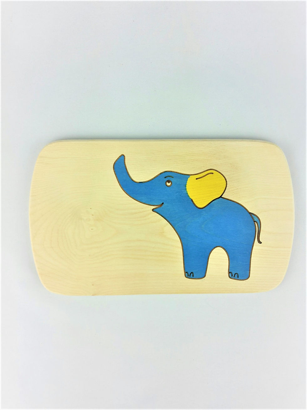Miniaturbild: Frühstücksbrettchen Elefant blau - auch graviert