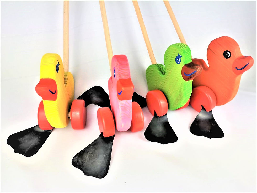 Miniaturbild: Schiebetier Ente orange - Watschelente zum Laufen lernen