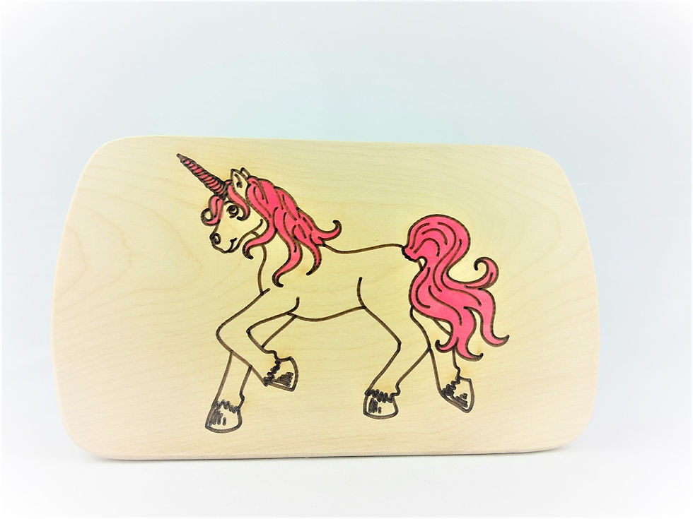 Miniaturbild: Frühstücksbrettchen Einhorn pink - auch graviert