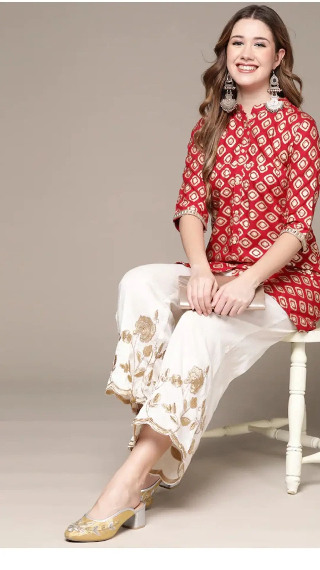 Cotton blend embroidery kurti ( top)