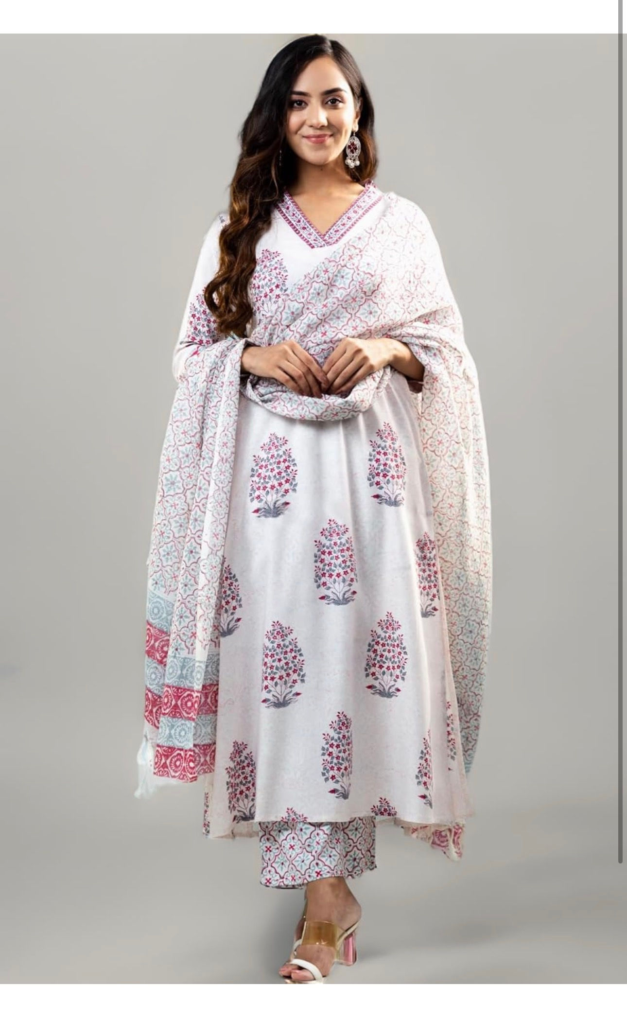 Pure cotton kurta pant and dupatta set