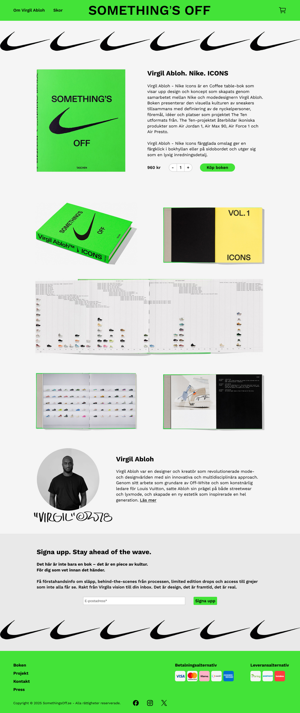 Helhets vy över webbdesignen