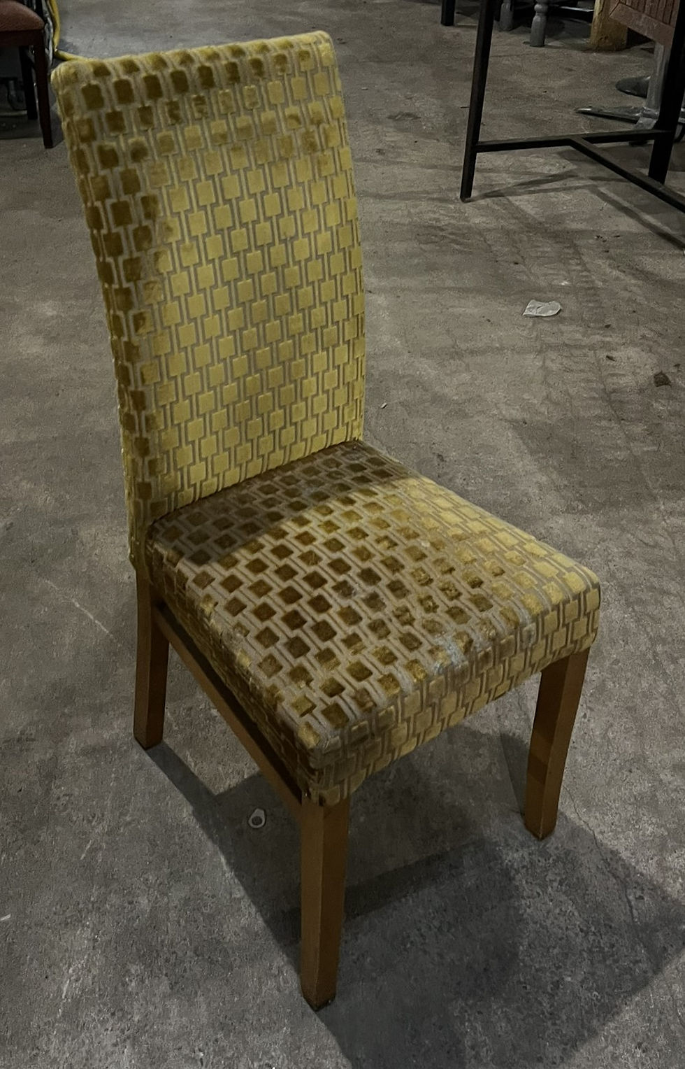 Thumbnail: Mustard Patterned Dining Chair