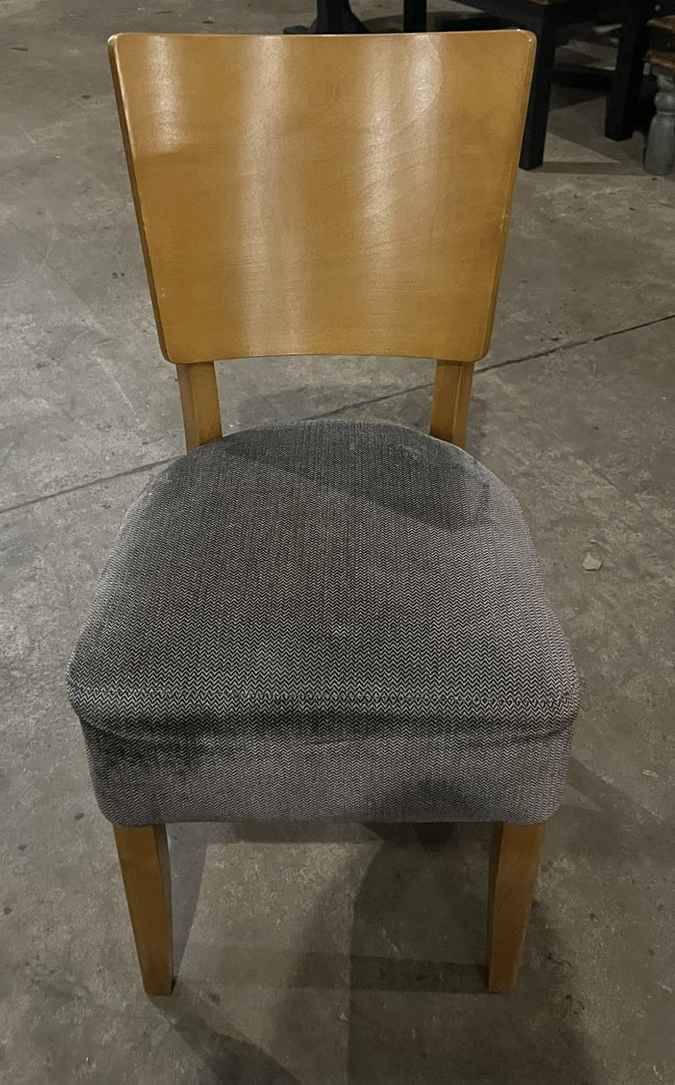 Dining Chair Wooden Back Grey