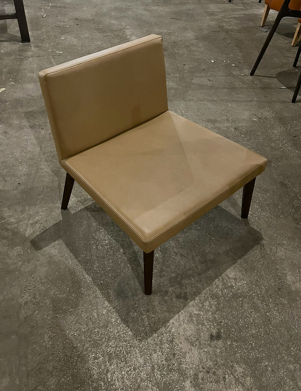 Thumbnail: Leather Coffee Table Chair Tan