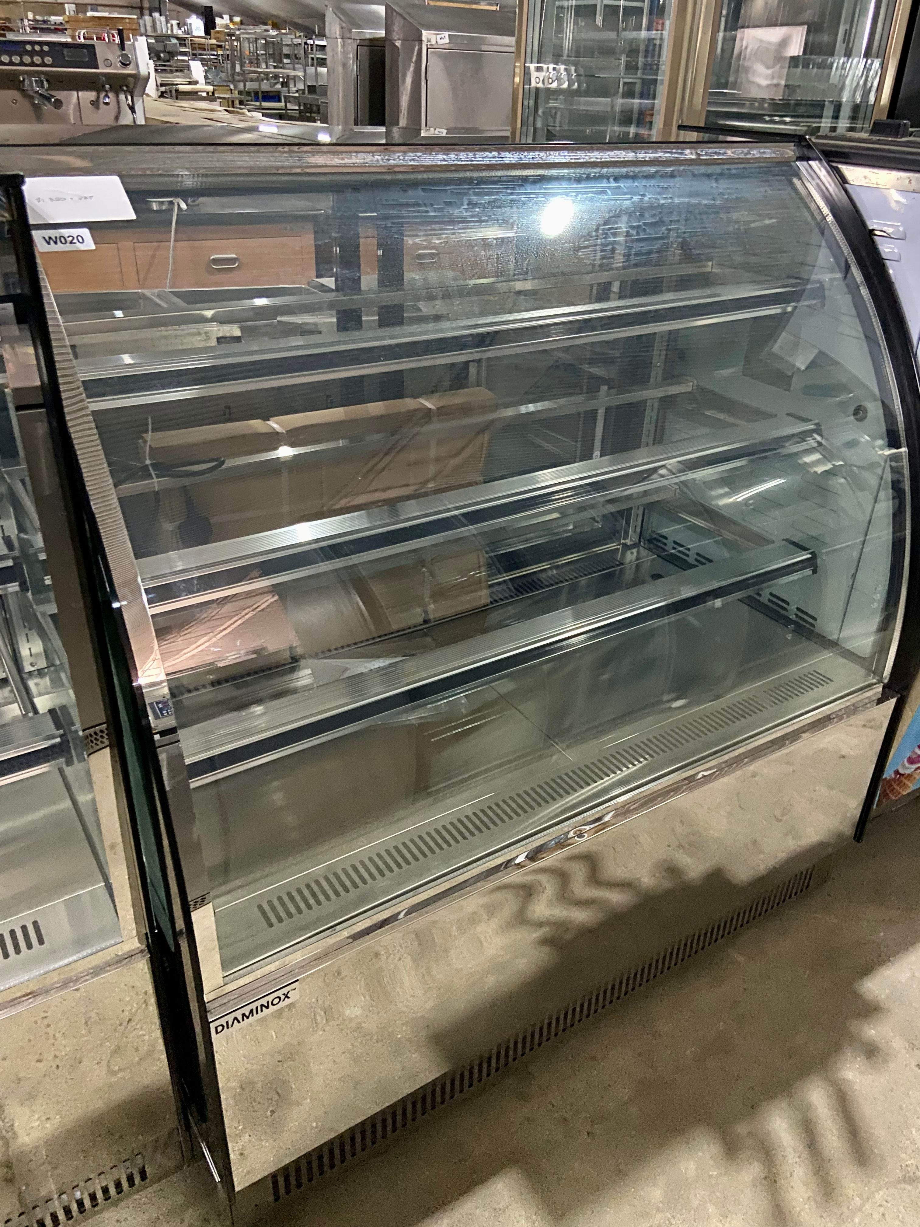 Curved Display Fridge Cake Showcase 4 Shelf LED Food Chiller NEW