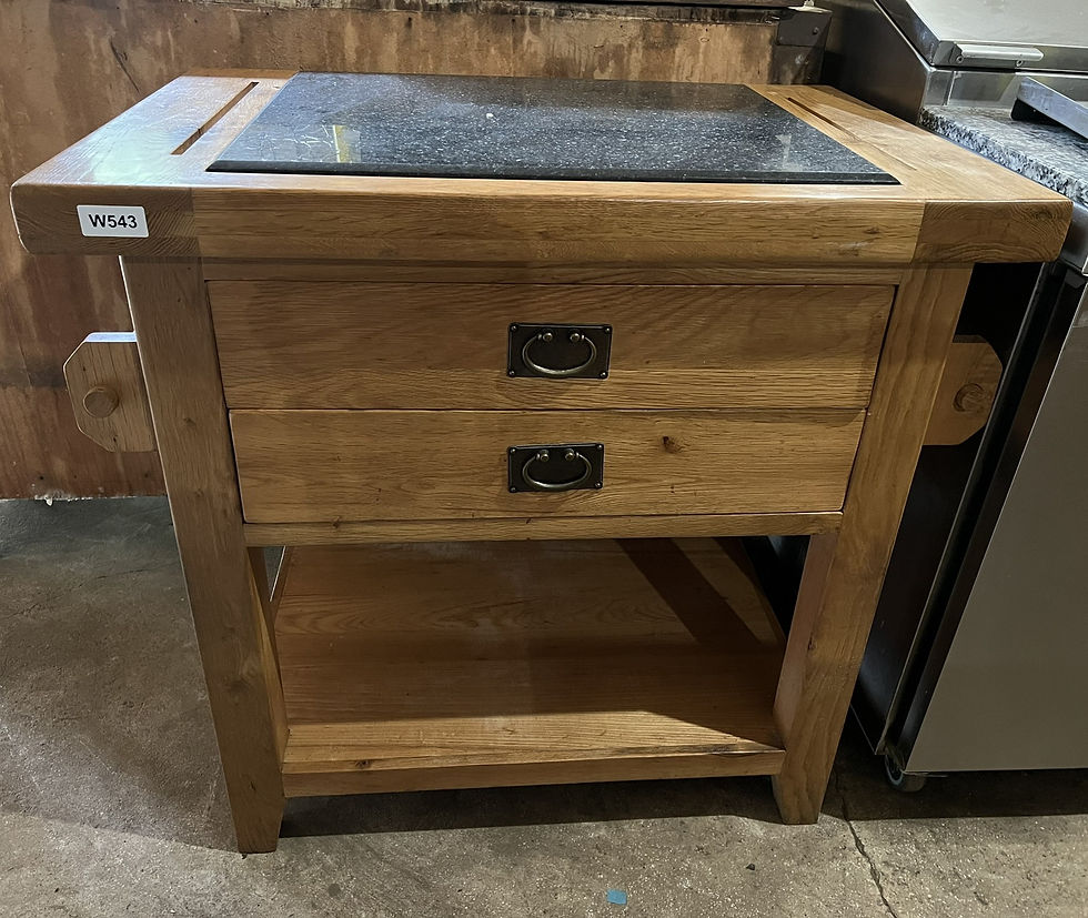 Thumbnail: Wooden Butchers Block Marble Top