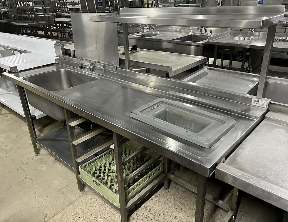 Thumbnail: Dishwasher Sink Unit with Shelves and Bin Chute