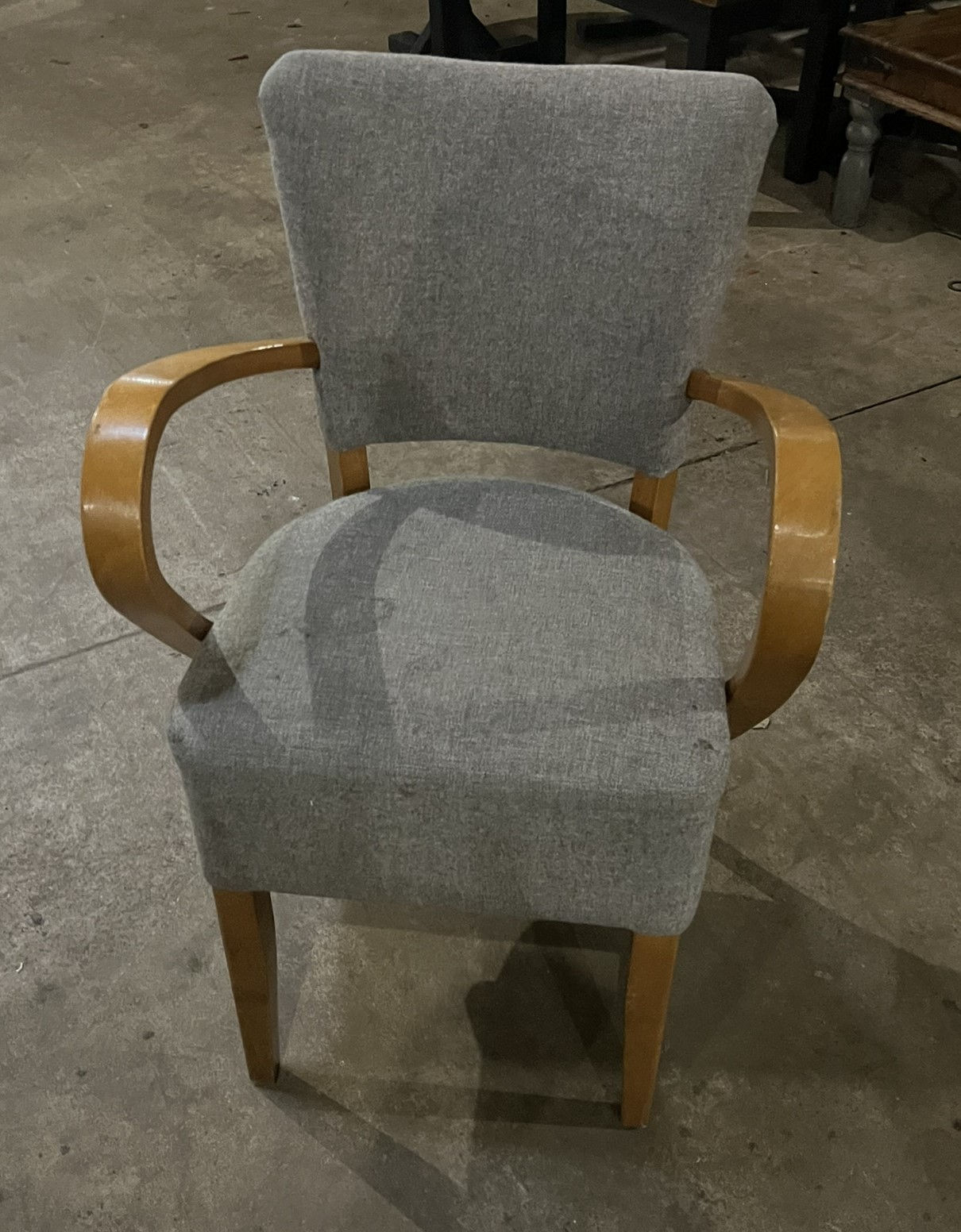 Grey Dining Chair with Arm Rests