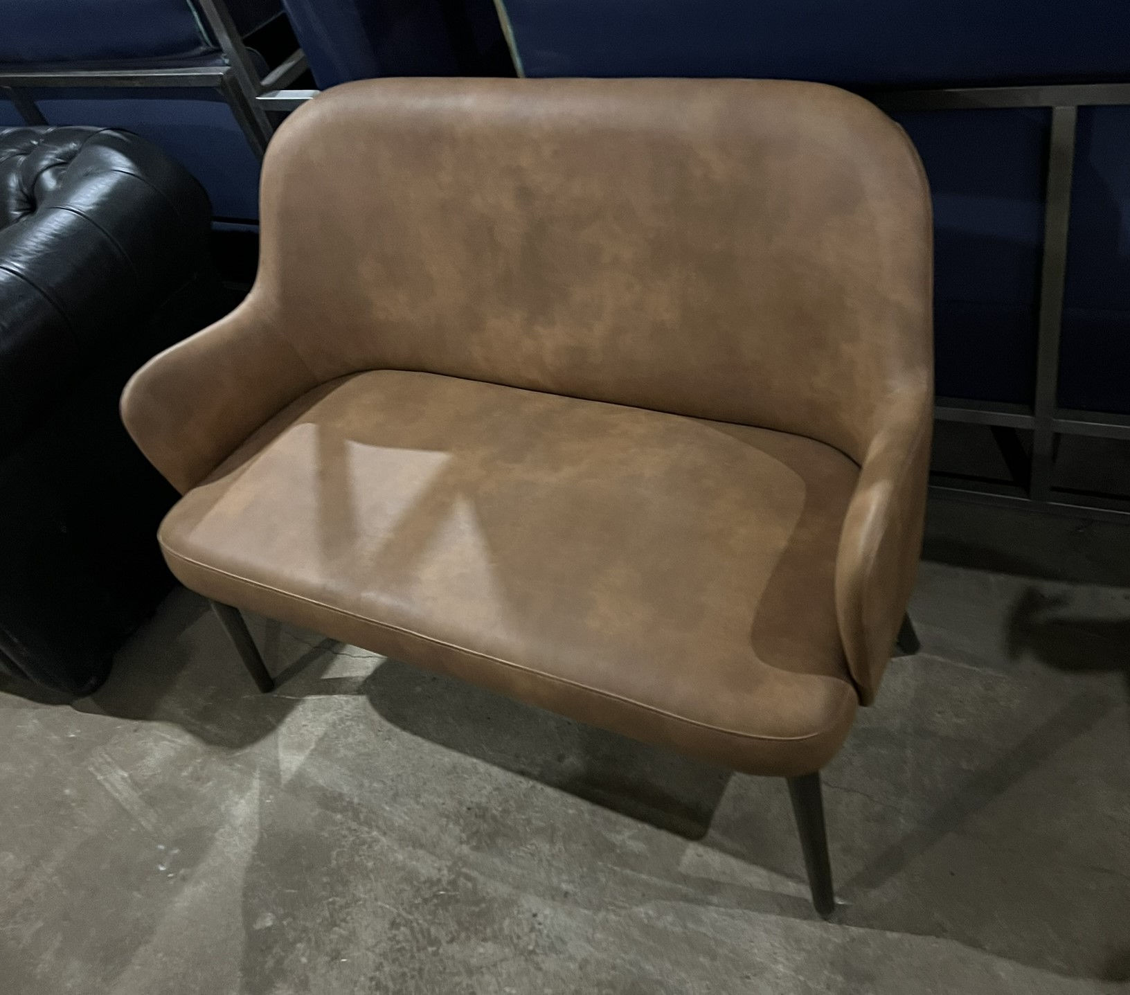 Brown Leather Sofa on Legs