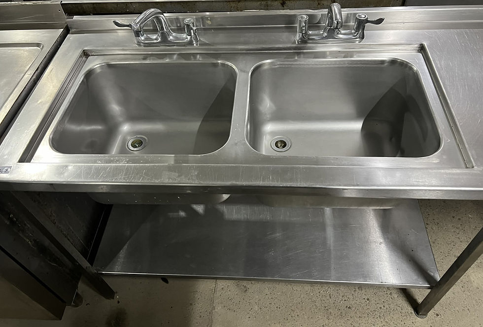 Thumbnail: Stainless Steel Double Sink with 2 Taps