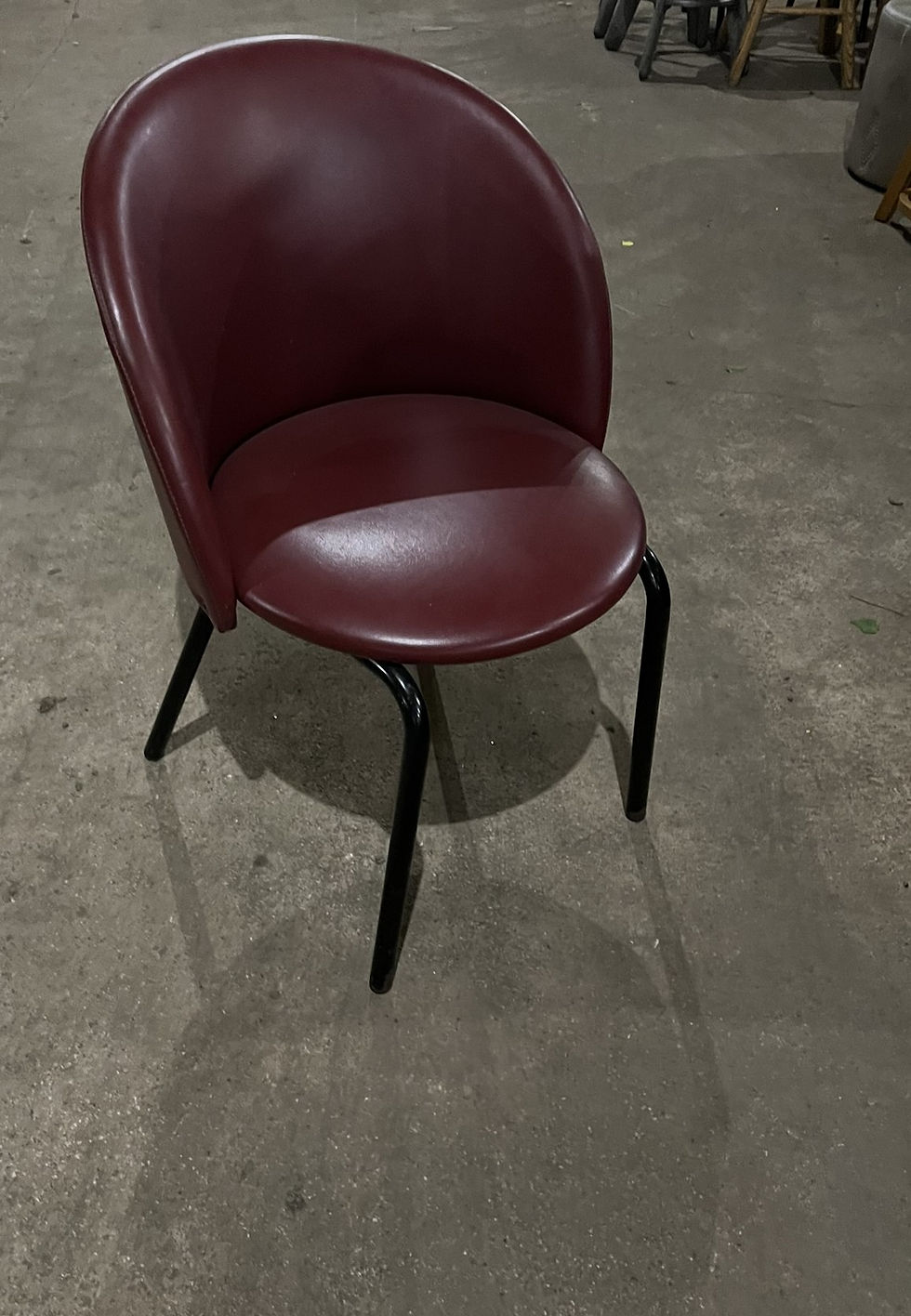 Thumbnail: Burgundy Leather Tub Chair