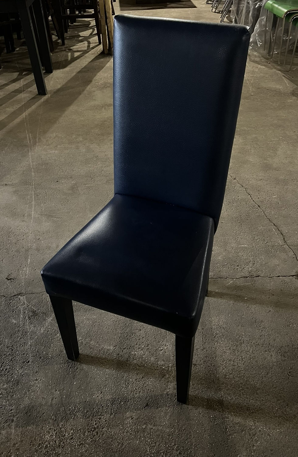 Thumbnail: Blue Leather Dining Chair