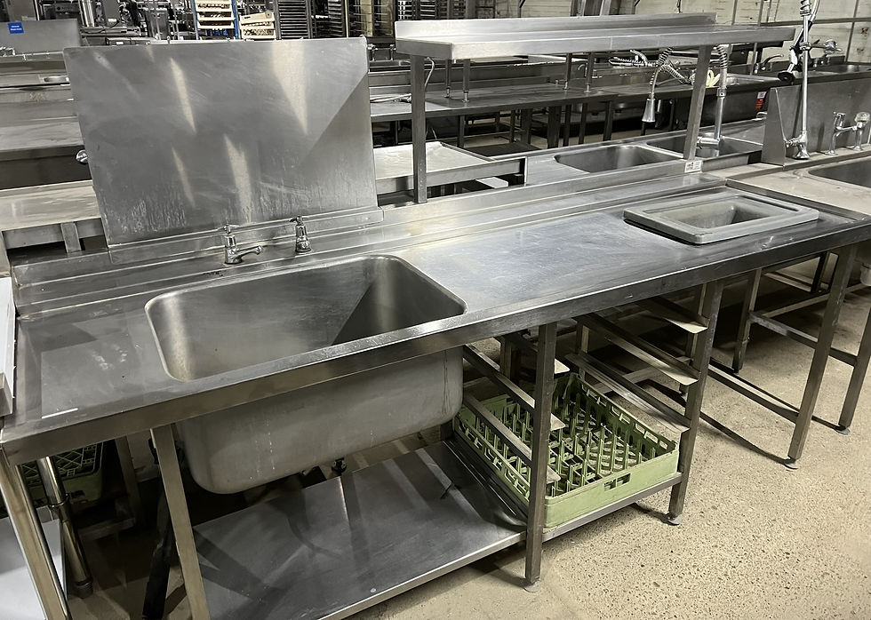 Thumbnail: Dishwasher Sink Unit with Shelves and Bin Chute