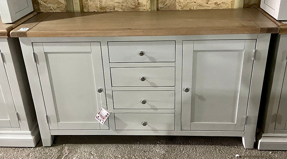 NEW Rosa Chalked Oak & Light Grey Sideboard