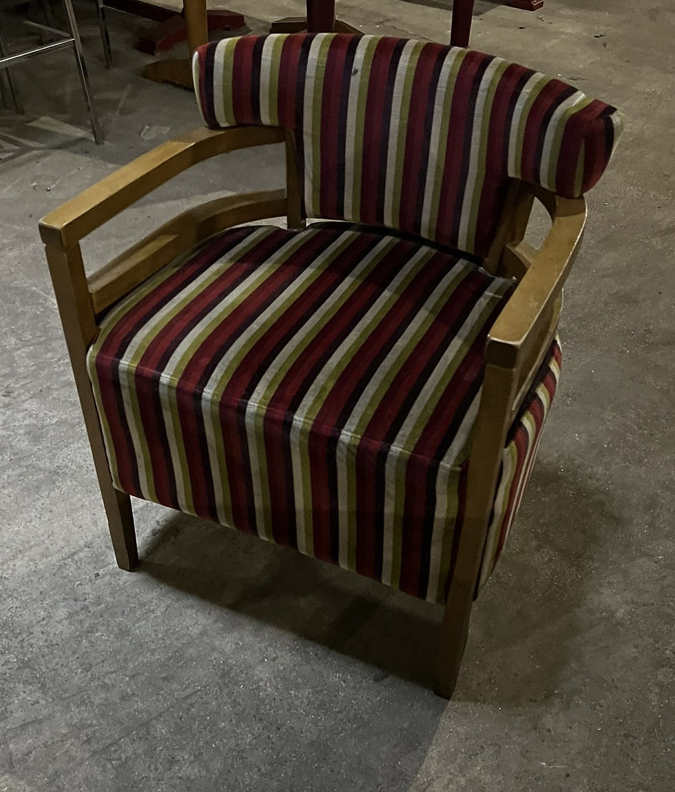 Thumbnail: Striped Fabric Armchair