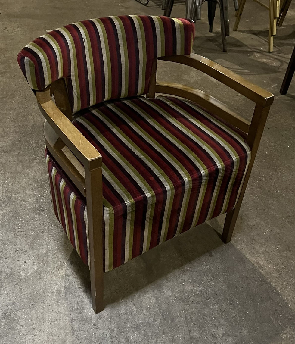 Thumbnail: Striped Fabric Armchair