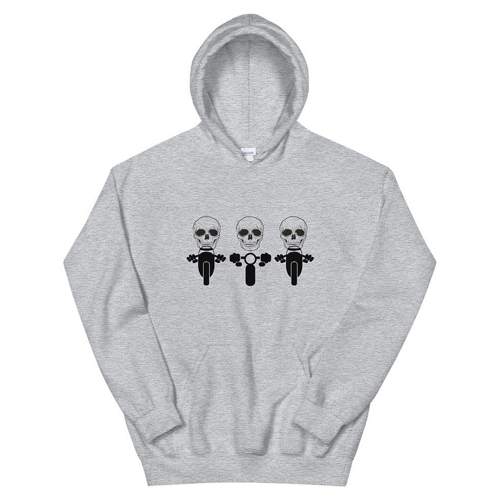 Thumbnail: Skulls Unisex Hoodie, Motorcycles