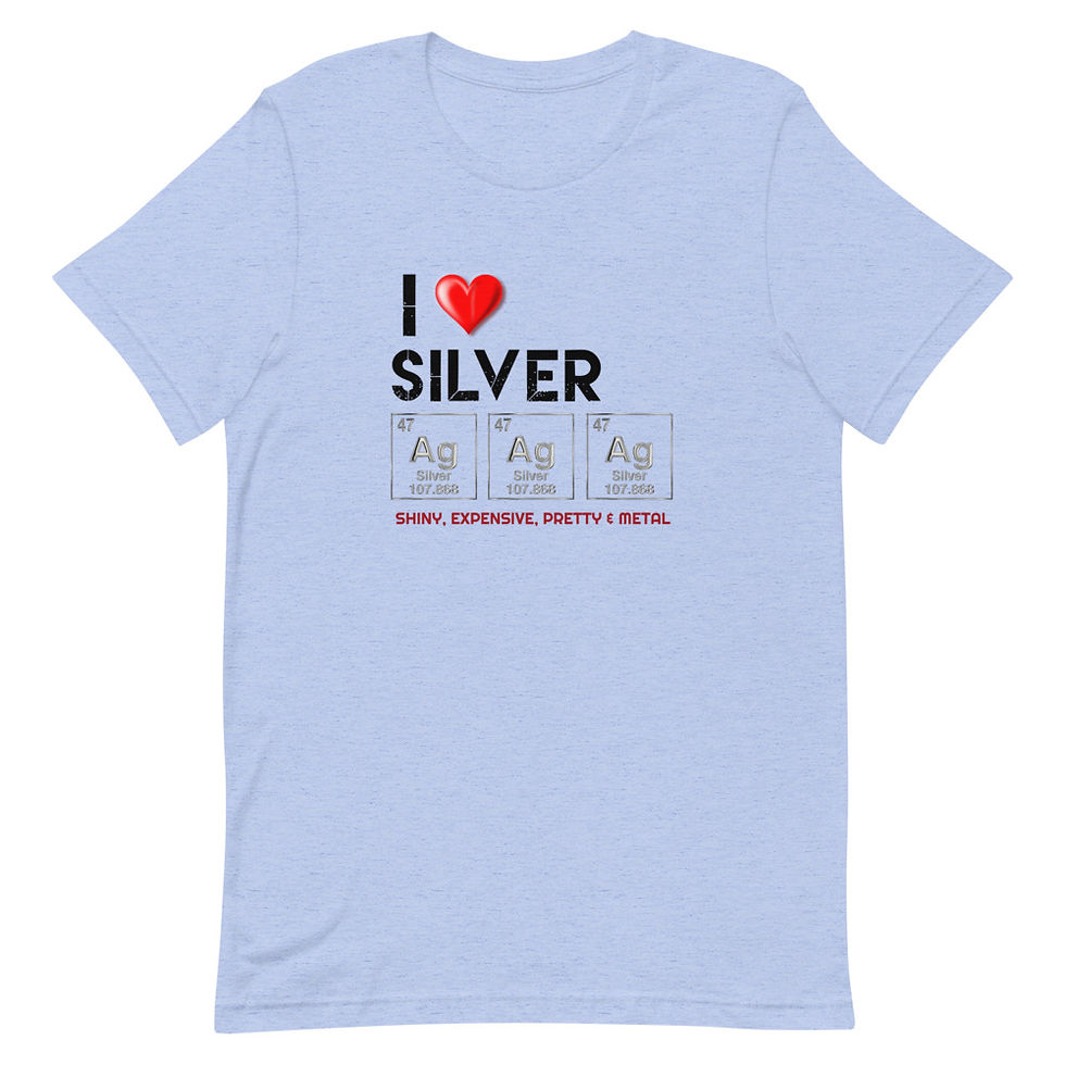 Thumbnail: Silver Short-Sleeve Unisex T-Shirt, Metals 