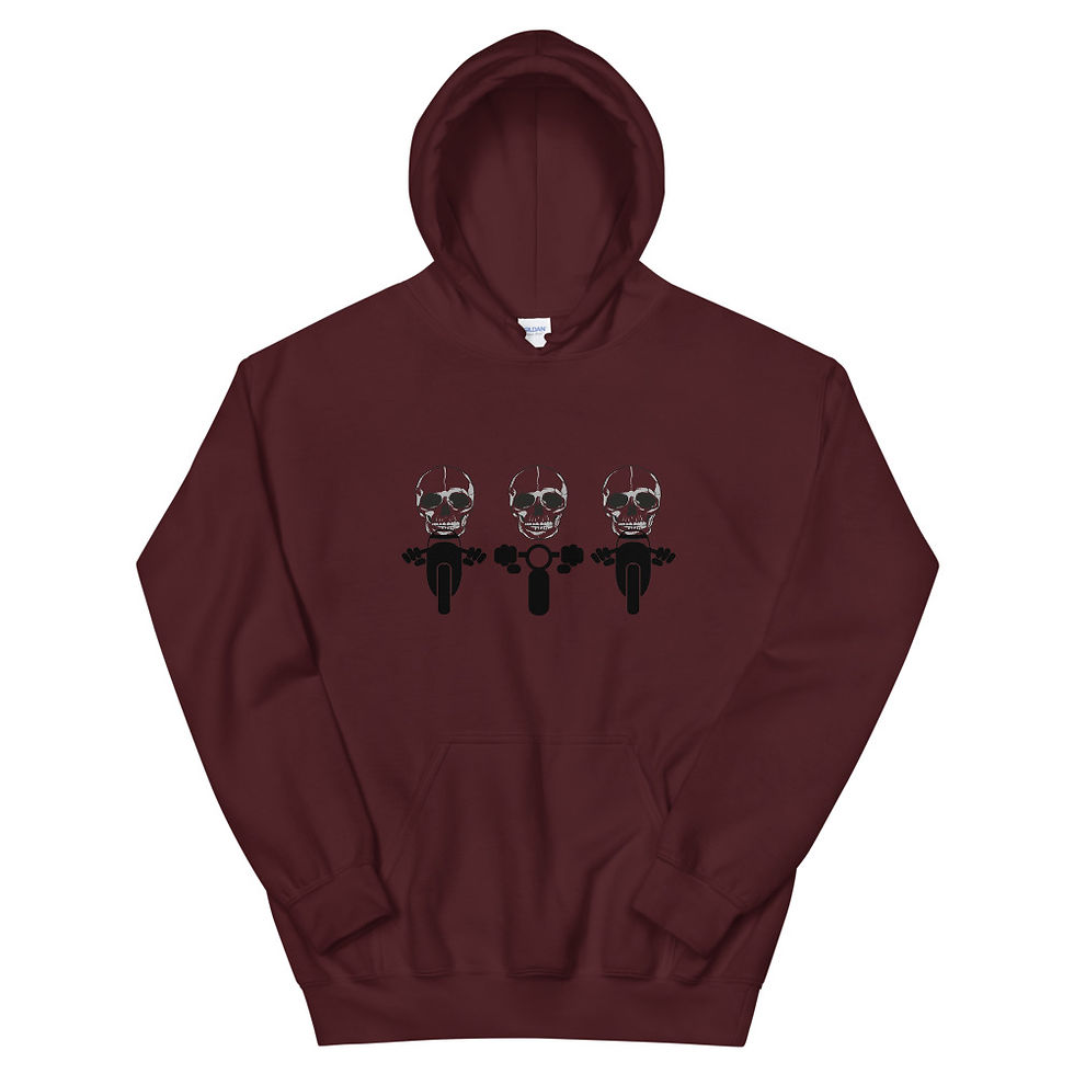 Thumbnail: Skulls Unisex Hoodie, Motorcycles