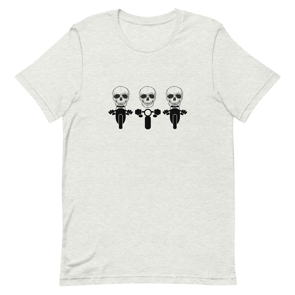 Thumbnail: Skulls Short-Sleeve Unisex T-Shirt, Motorcycles