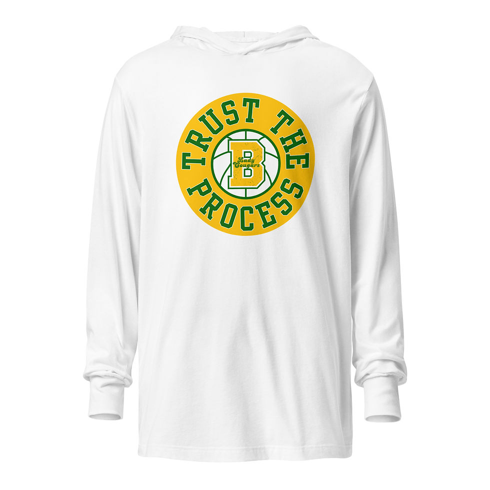 Thumbnail: Turn Back The Clock "TRUST THE PROCESS" Lady Cougars Hooded LS B+C 3512 Tee "24"