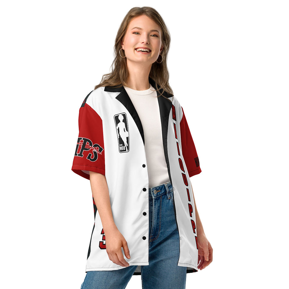 Thumbnail: Aliquippa Quips Retro Unisex Button Shirt HINES #3 Custom White