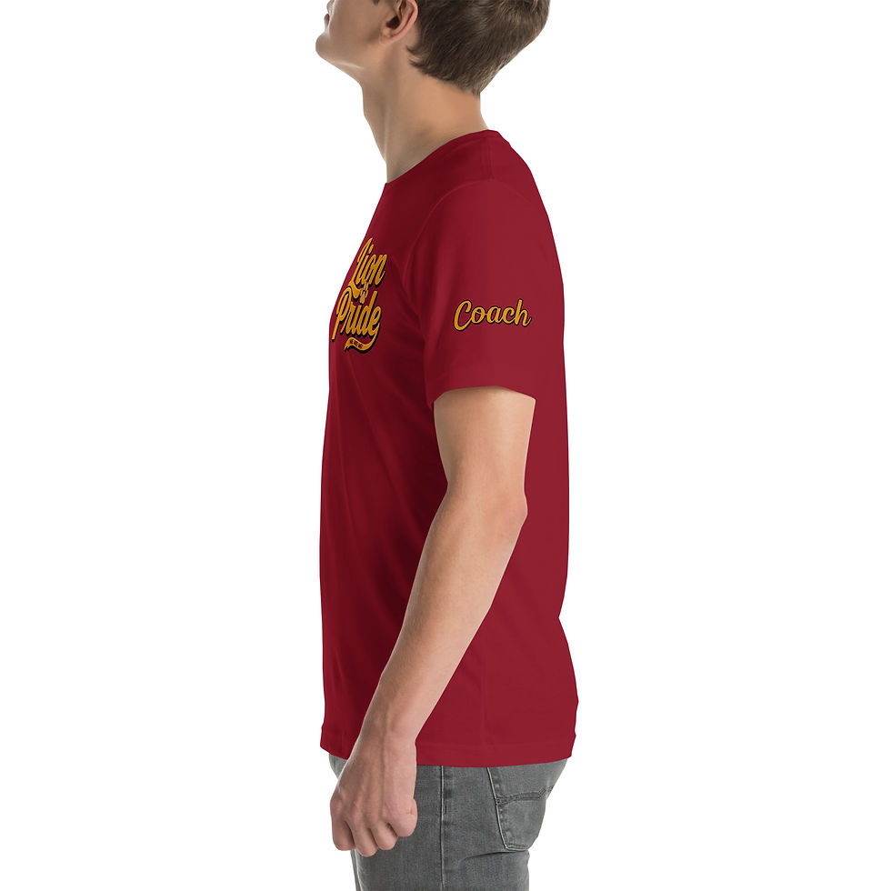 Thumbnail: Lion Pride Crimson & Gold Unisex Coaches Shirt | Bella + Canvas 3001