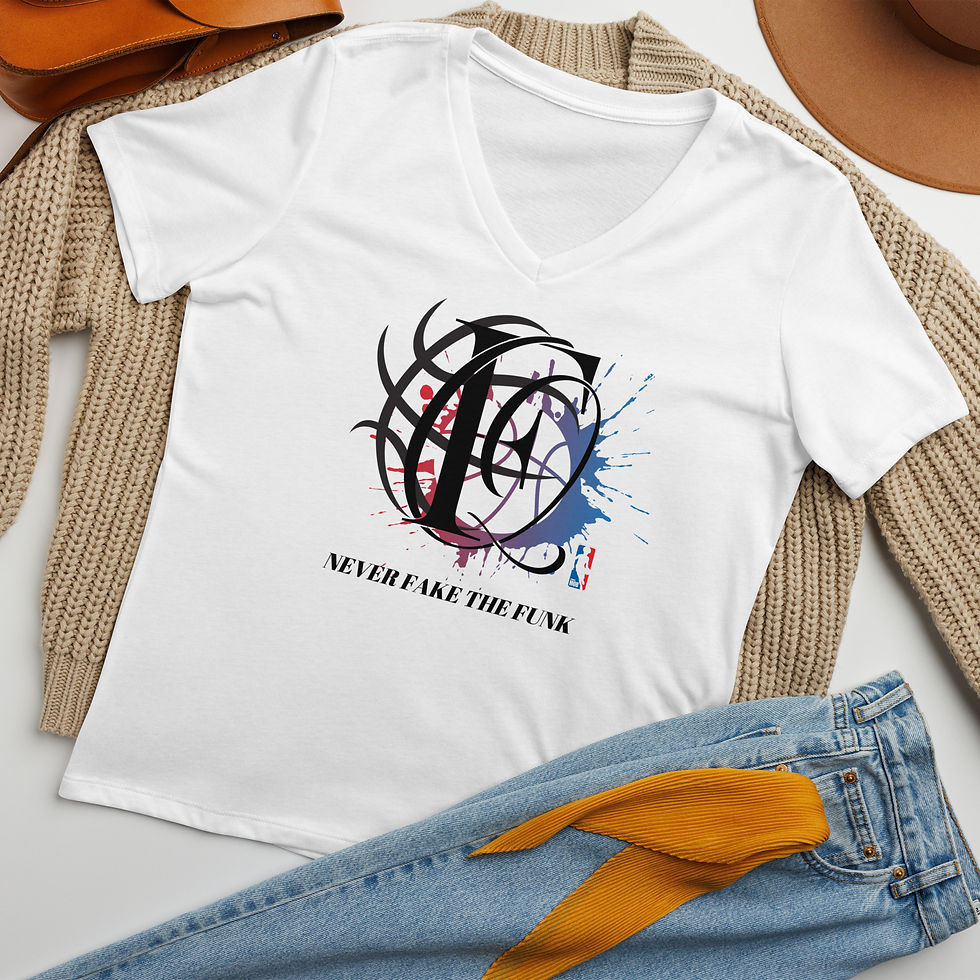Thumbnail: Quintin Fordeley "Never Fake The Funk" Women’s Relaxed V-Neck Bella + Canvas