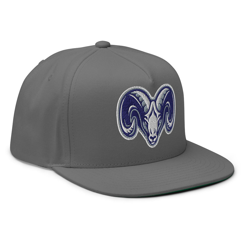 Thumbnail: Rochester Rams Flat Beak Snapback Black/Gray/White Mob Era