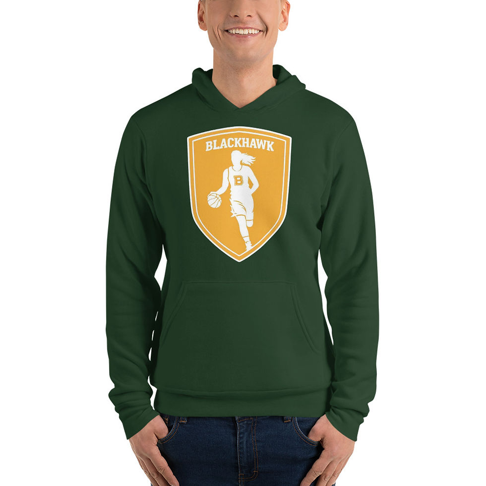 Thumbnail: Blackhawk Logowoman "24" Unisex Hoodie | Bella+Canvas Forest Green DTG