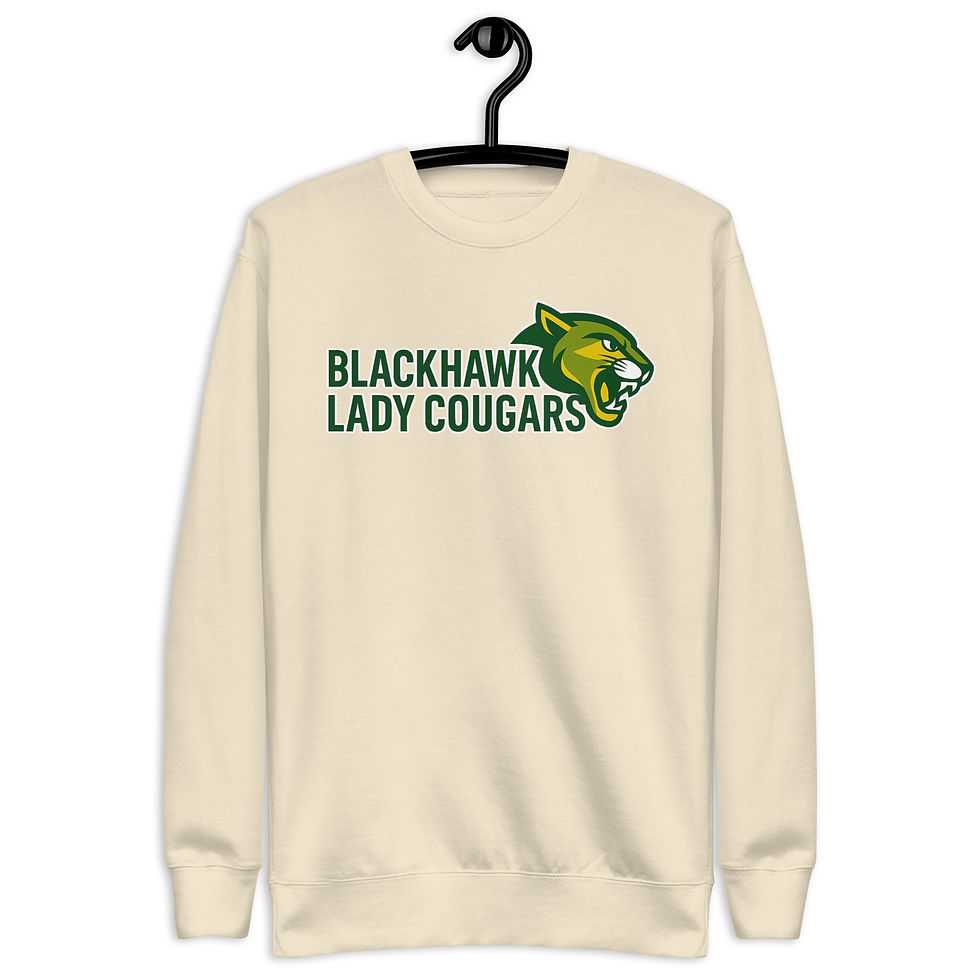 Thumbnail: Blackhawk Lady Cougars Unisex Premium Sweatshirt | Cotton Heritage M2480 DTG