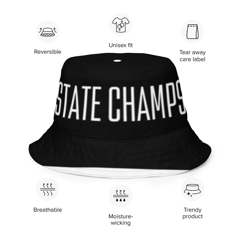 Thumbnail: Aliquippa Quips Reversible State Champ Bucket Hat - Black 4.0