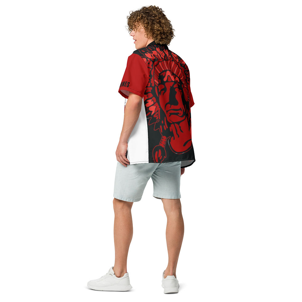Thumbnail: Aliquippa Quips Retro Unisex Button Shirt HINES #3 Custom White
